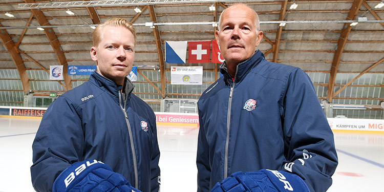 Das Trainerduo Michael Liniger (links) und Peter Andersson betreut  die GCK Lions schon die dritte Saison. (Bild: zvg)